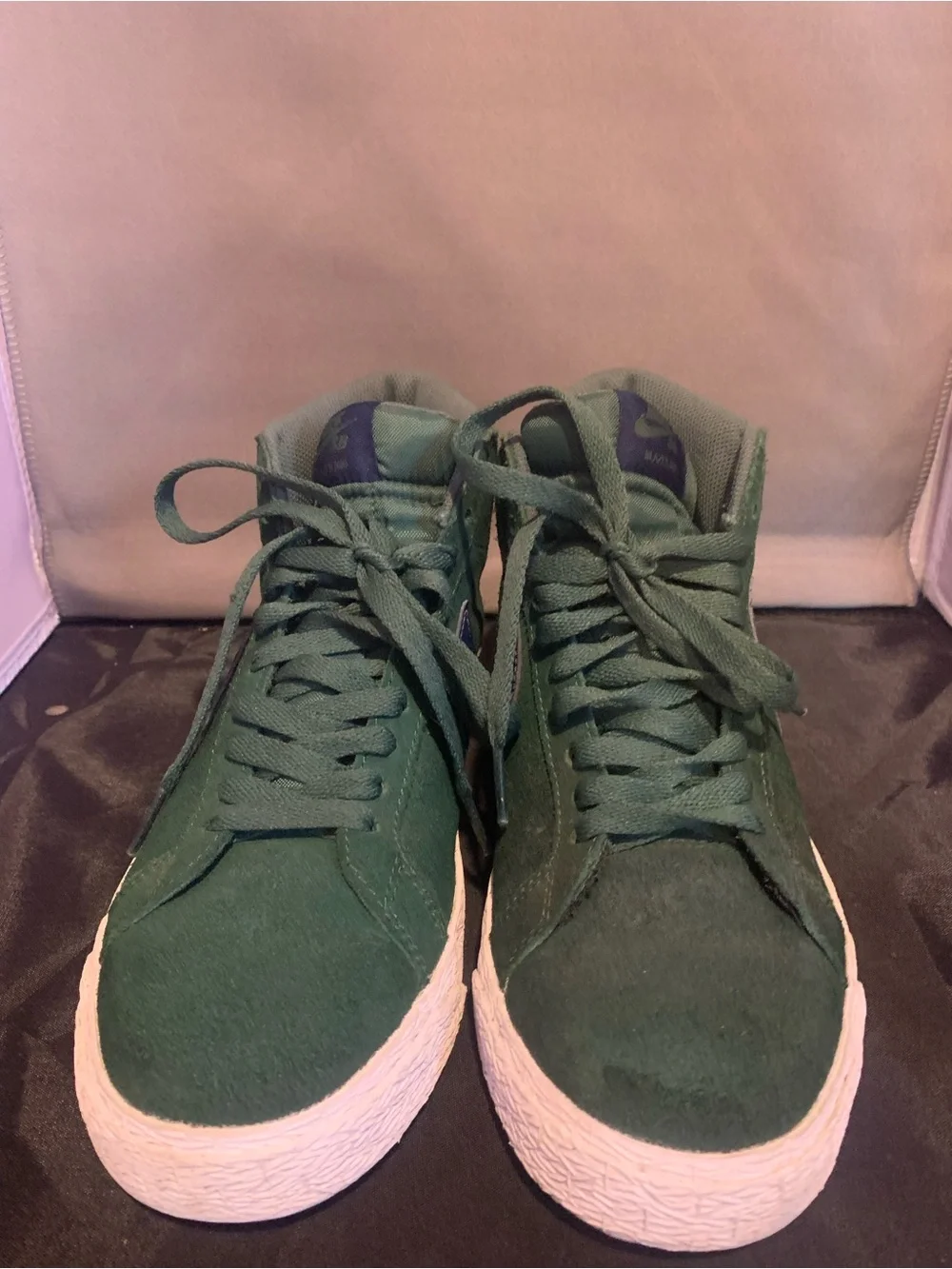 Nike Youth’s SV Zoom Blazer Mid-high Sneakers in Noble Green/Midnight Navy